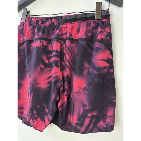 Lululemon Men's Lined Shorts Tie Dye Pink Black Zipper Pocket 7" Inseam Medium - Picture 10 of 14